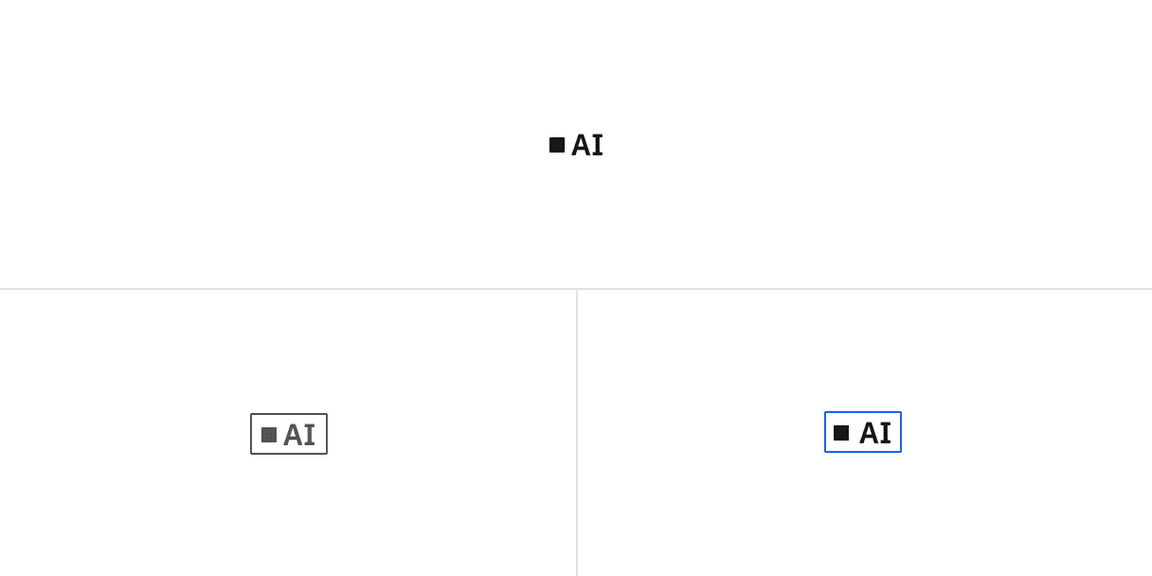 Examples of inline AI label states