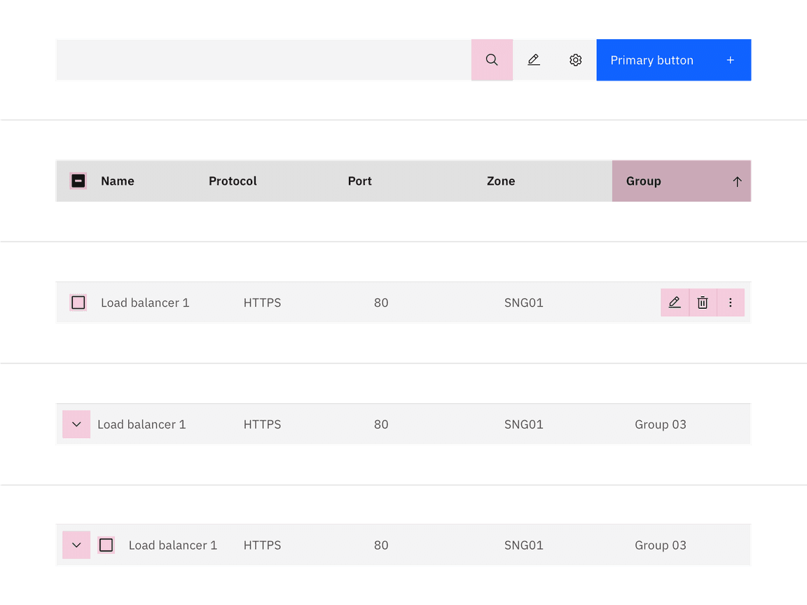 data table target areas